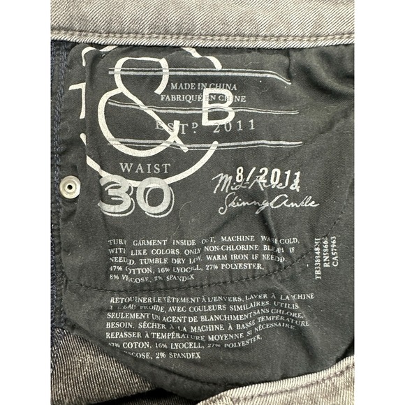 Treasure & Bond Women Distressed Faded Black Jeans Mid-Rise Skinny Ankle Sz 30 - Picture 9 of 14